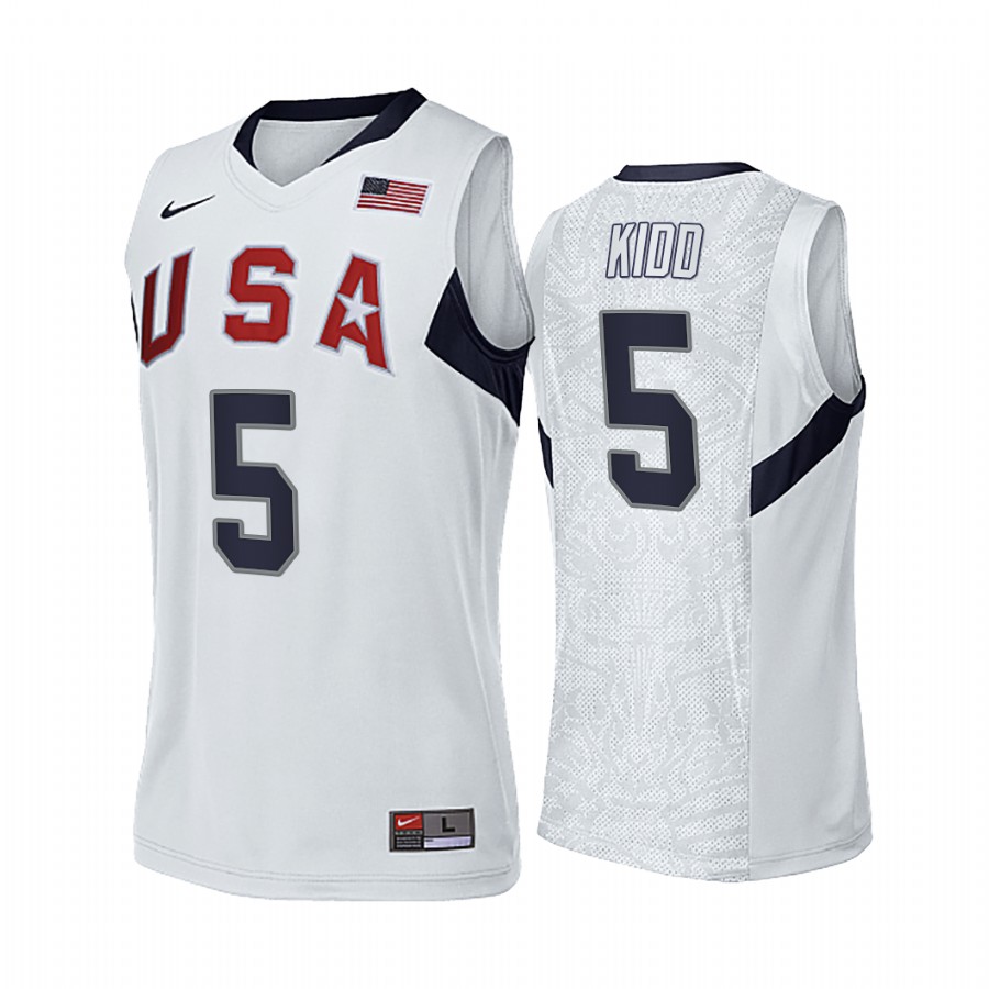 Jason Kidd USA  #5 White 2008 Summer Olympics Gold Winner Jersey