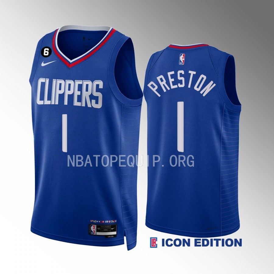 Jason Preston LA Clippers #1 Blue Jersey 2022-23 Icon Edition Swingman