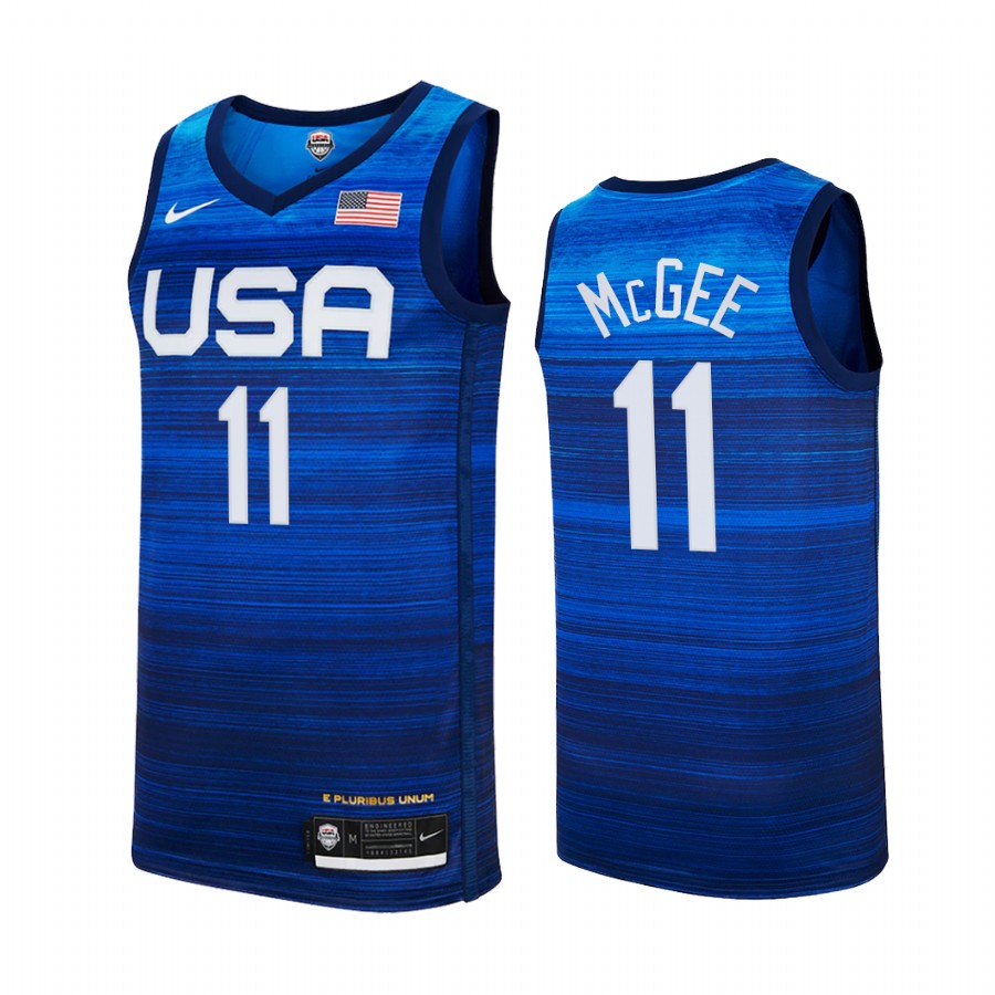 JaVale McGee USA  #11 Blue 2021 Tokyo Olymipcs Away Jersey