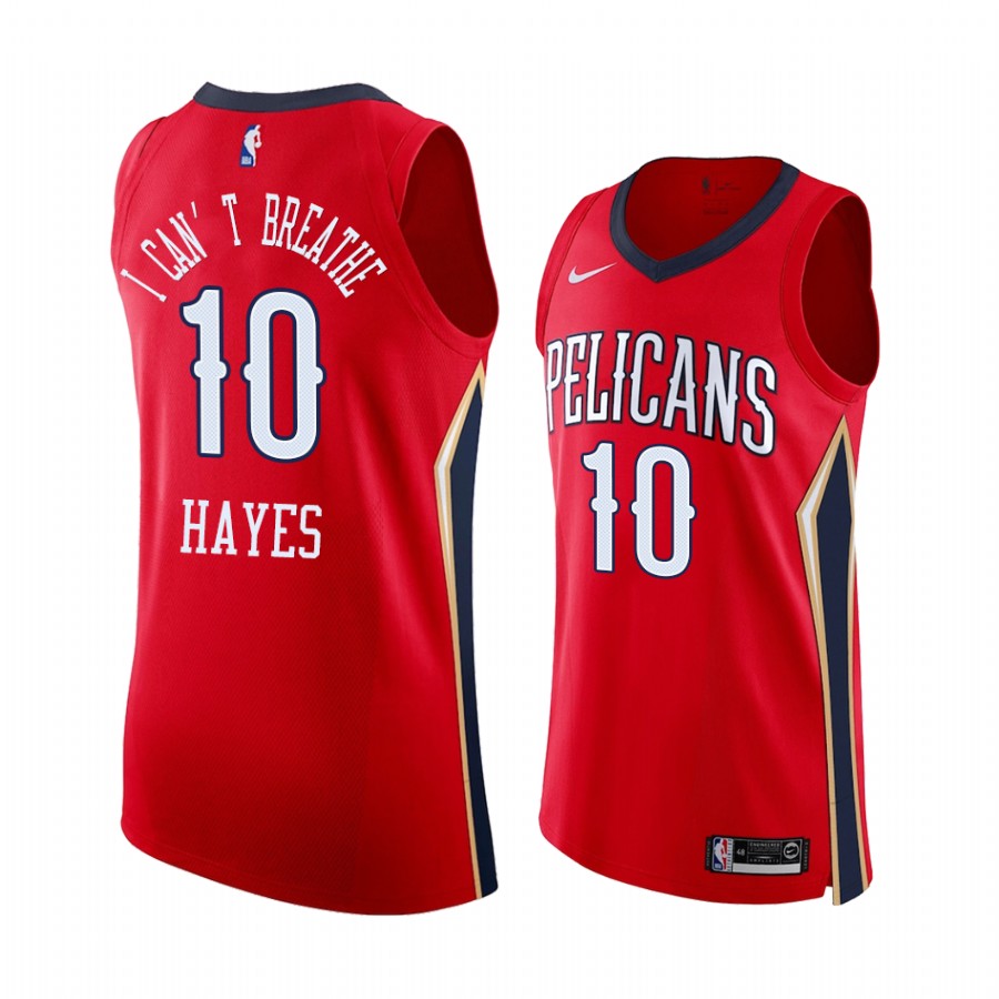 Jaxson Hayes #10 Pelicans I Can't Breathe Red Jersey 2021 Special