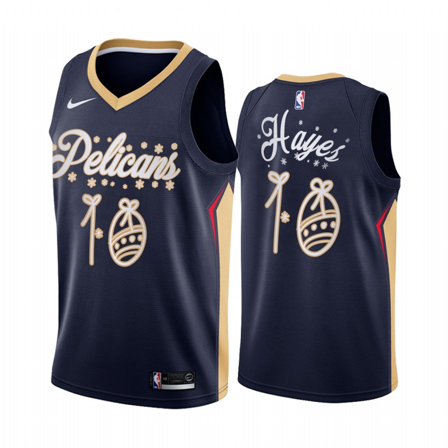 Jaxson Hayes New Orleans Pelicans 2020 Christmas Night Navy Jersey Festive Special Edition
