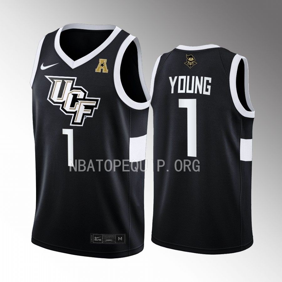 Jayhlon Young UCF Knights Black Jersey 2022-23 College  Away