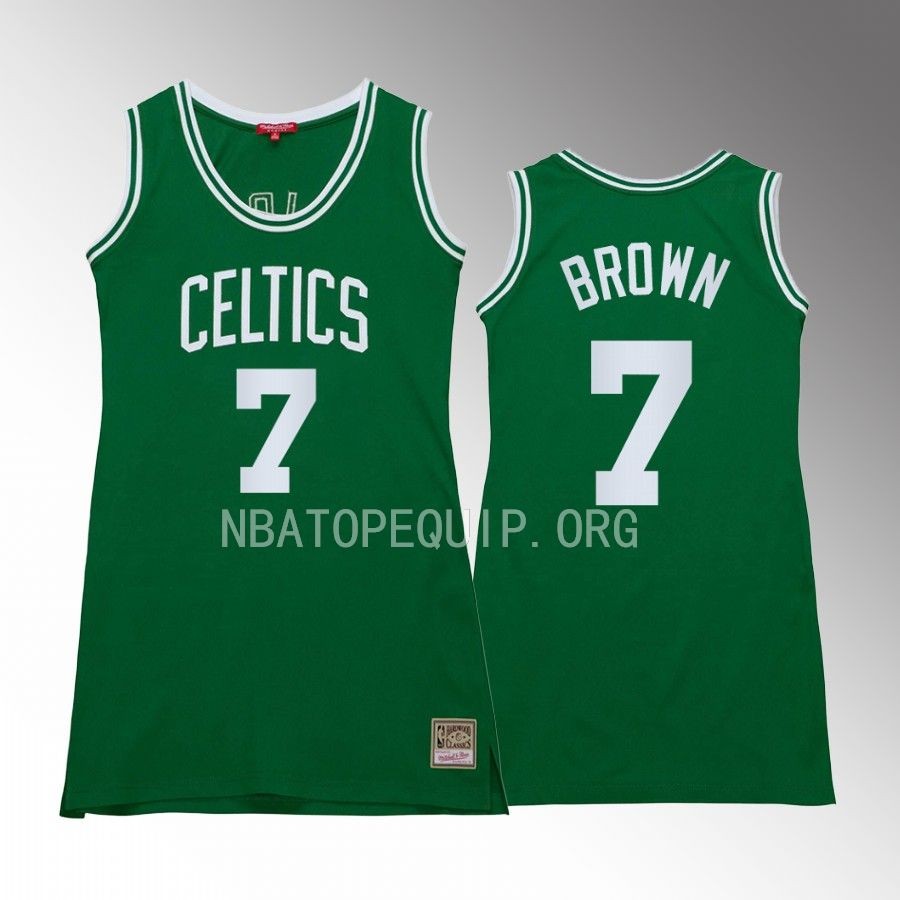 Jaylen Brown Boston Celtics #7 Hardwood Classics Jersey Green Women