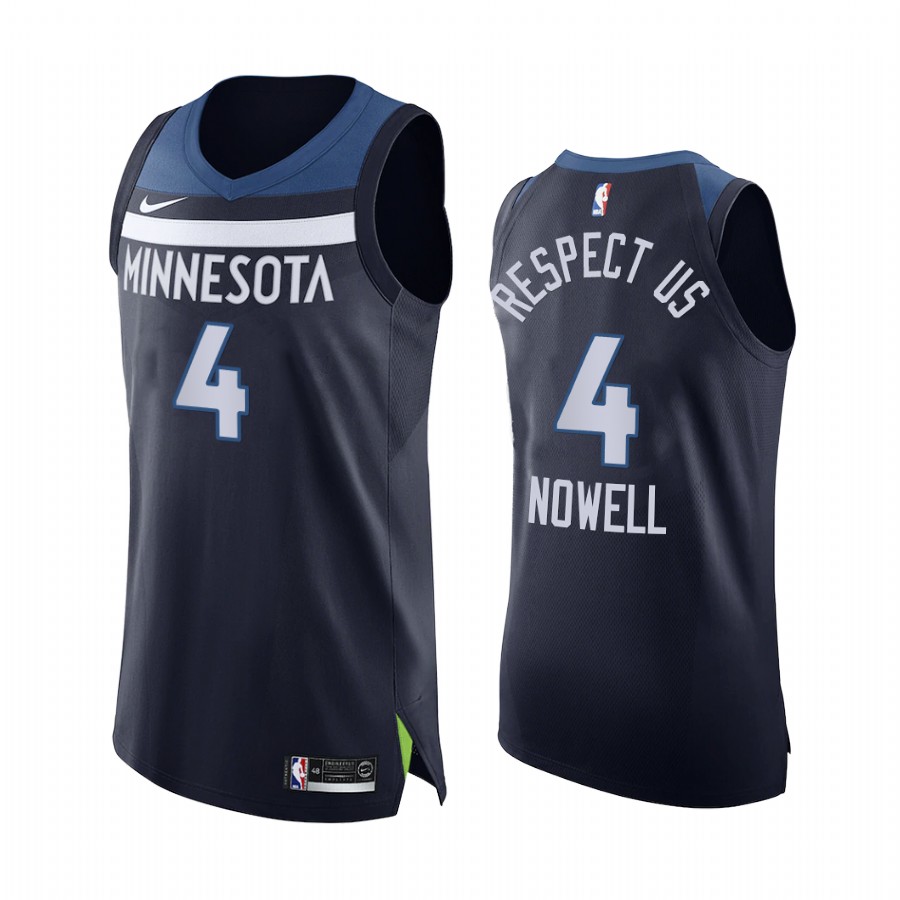 Jaylen Nowell Minnesota Timberwolves 2020 Social Justice Navy Jersey respect us