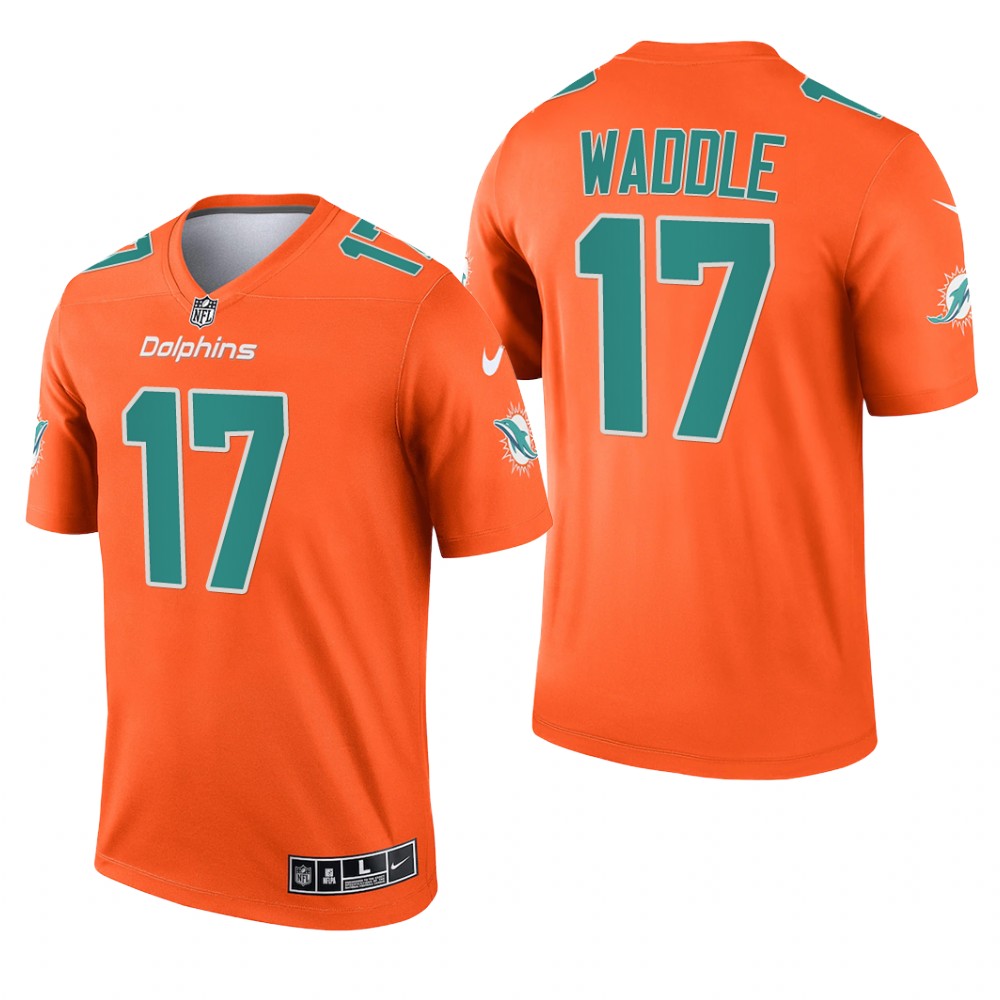 Jaylen Waddle Miami Dolphins Orange Jersey Inverted Legend - Men's