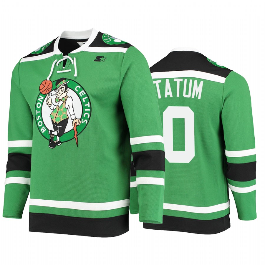 Jayson Tatum #0 Boston Celtics Hockey Fashion Jersey Pointman Green