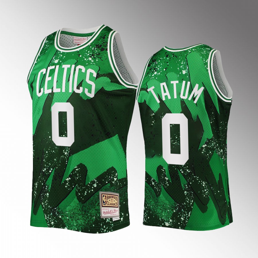 Jayson Tatum #0 Boston Celtics Retro Tie-Dye Green NBA 75th Jersey