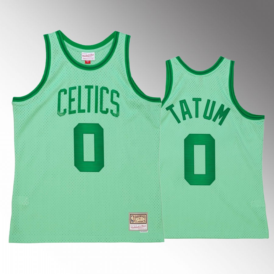 Jayson Tatum #0 Boston Celtics Space Knit Green Hardwood Classics Jersey