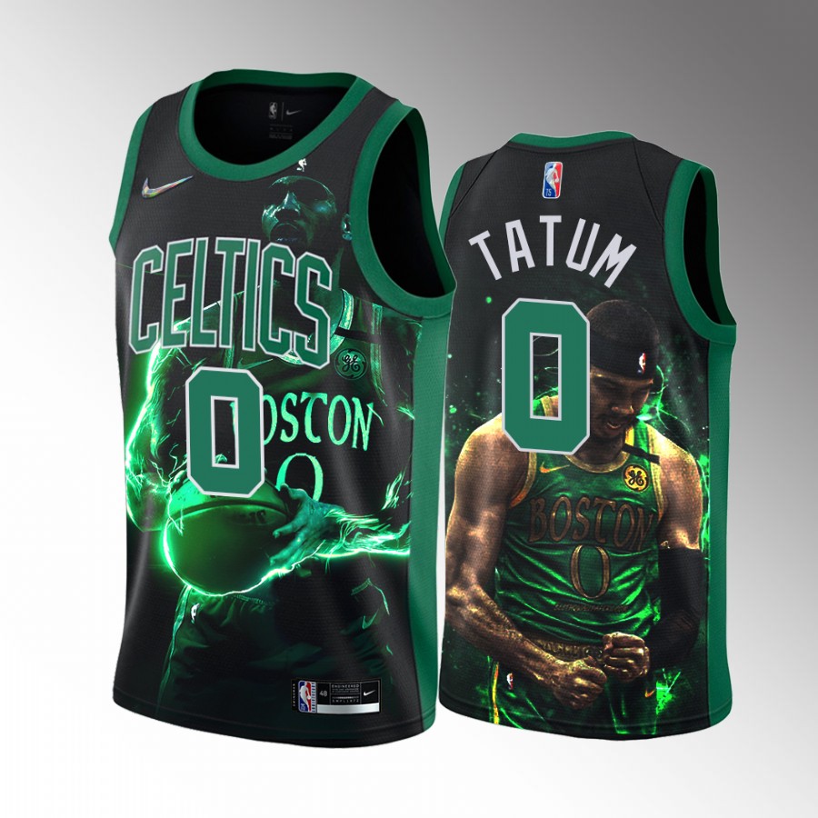 Jayson Tatum 2021-22 All-NBA 1st Team Boston Celtics #0 Black Jersey Highlights