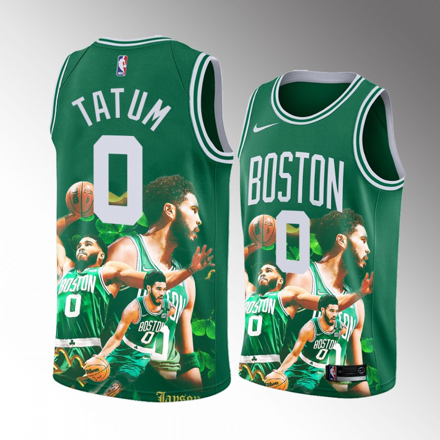 Jayson Tatum 2021-22 All-NBA 1st Team Boston Celtics #0 Green Jersey Special