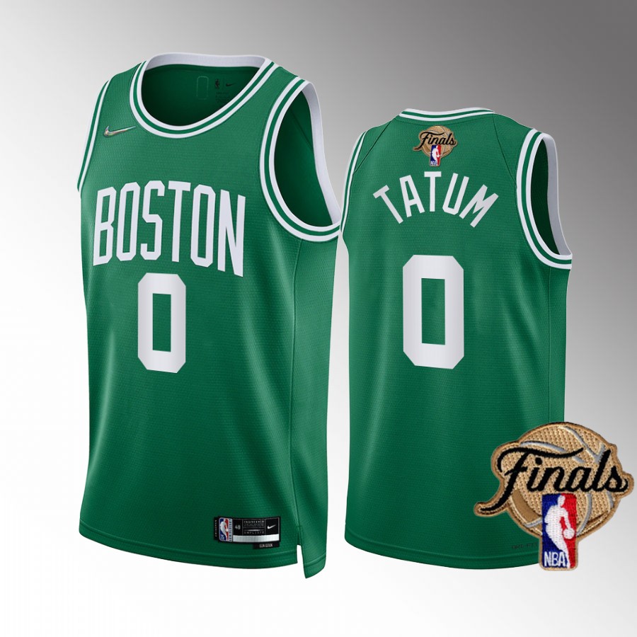 Jayson Tatum Boston Celtics 2022 NBA Finals Jersey Green #0 Icon vs Dub