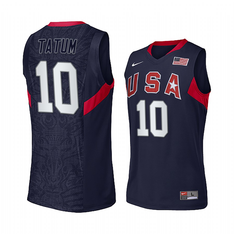 Jayson Tatum USA  #10 Navy 2008 Summer Olympics Honor Kobe Jersey