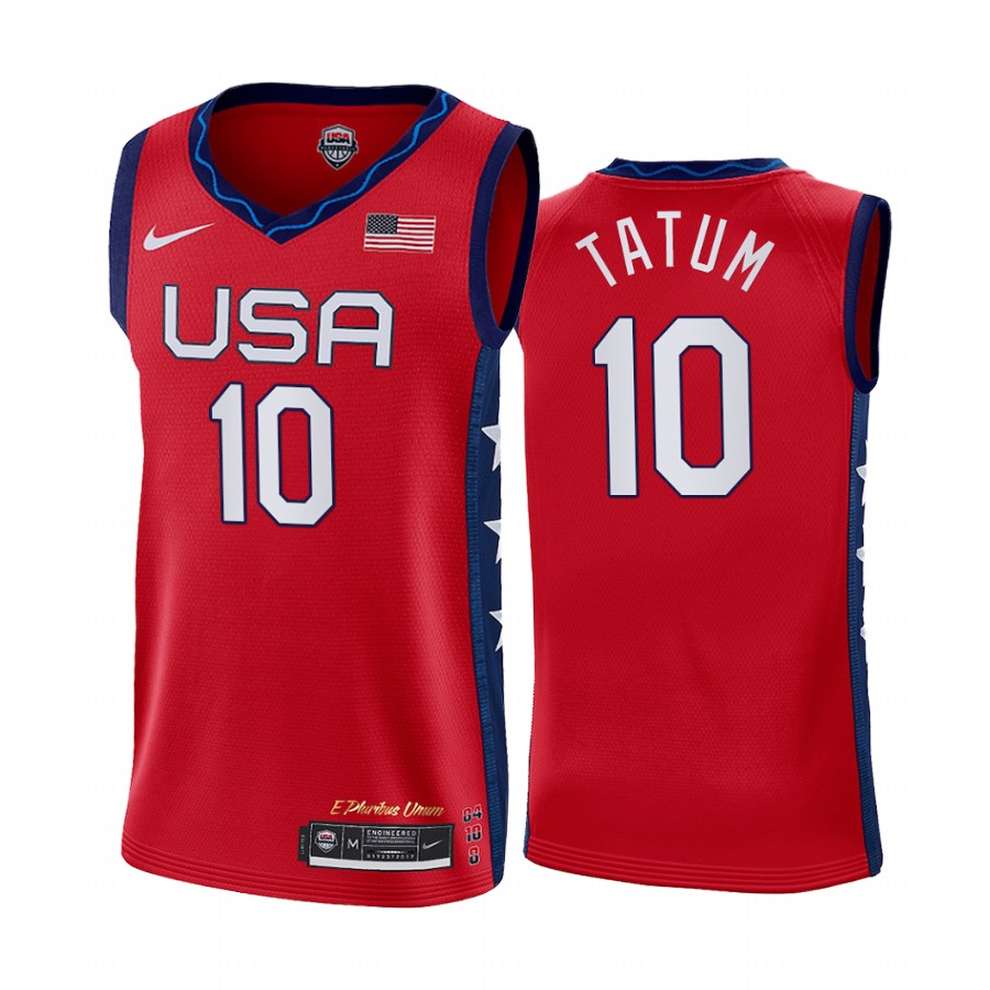 Jayson Tatum USA  #10 Red 2020 Summer Olympics Limited Jersey