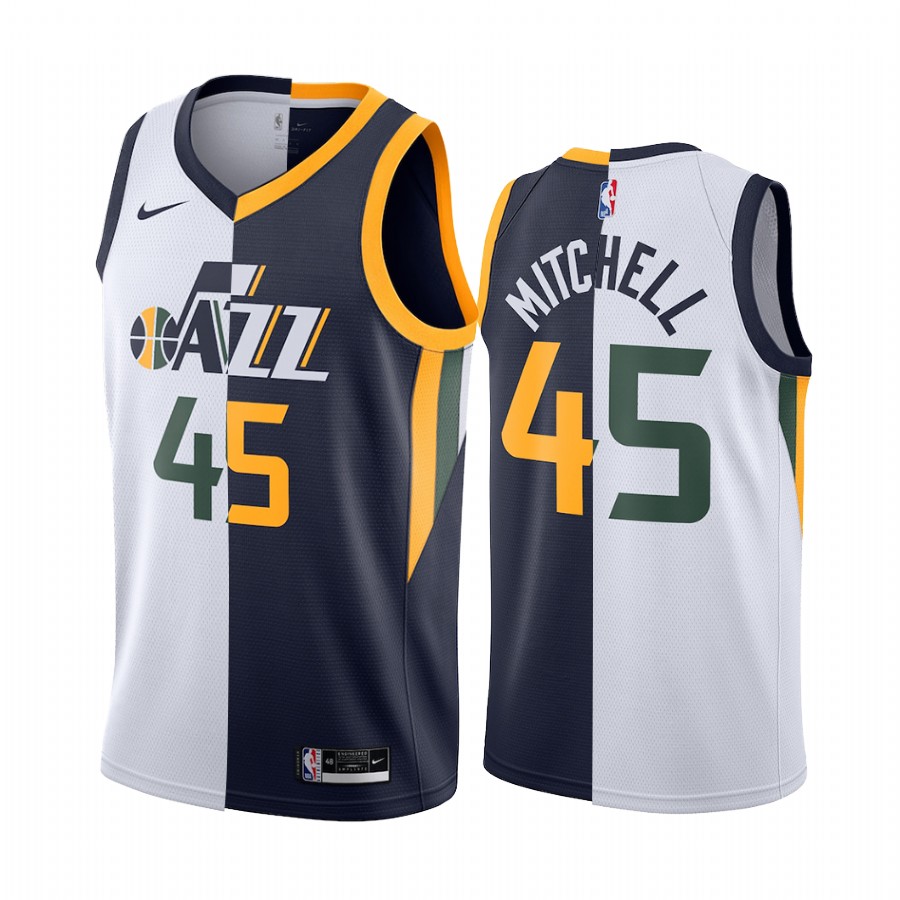Jazz Donovan Mitchell 2021-22 Split Edition White Navy Jersey Big Scorer