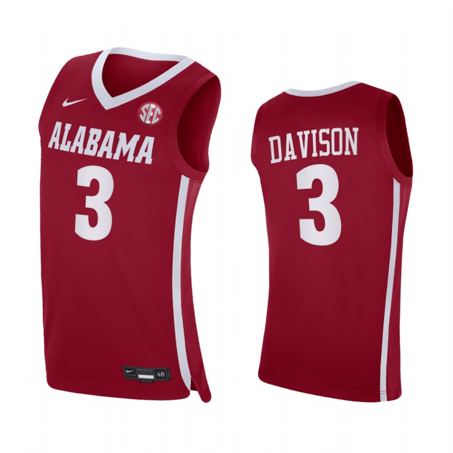 JD Davison Alabama Crimson Tide Red Jersey 2021-22 College