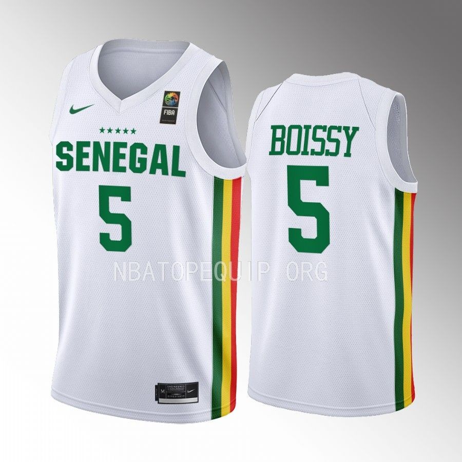 Jean-Jacques Boissy Senegal FIBA  World Cup White Jersey Home #5