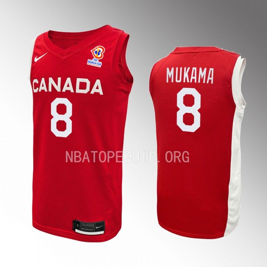 Jean-Victor Mukama Canada  FIBA World Cup 2023 Red Jersey #8