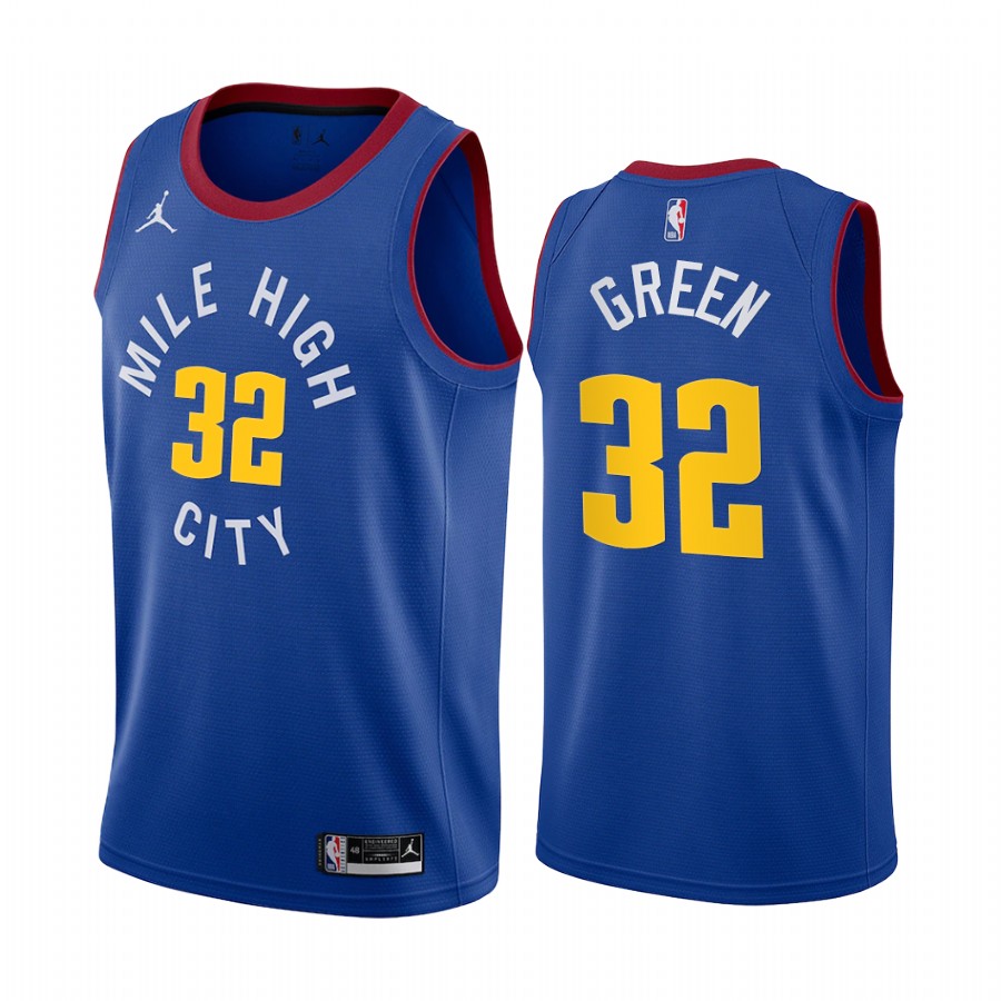 Jeff Green Denver Nuggets Blue Statement Edition #32 Jersey 2021 Trade