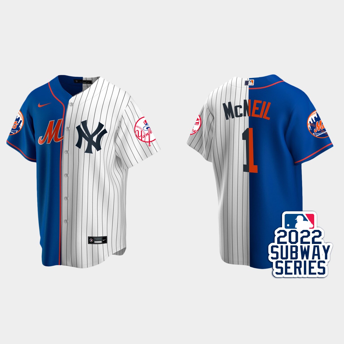 Jeff McNeil New York Mets 2022 Subway Series Split Jersey - Royal White