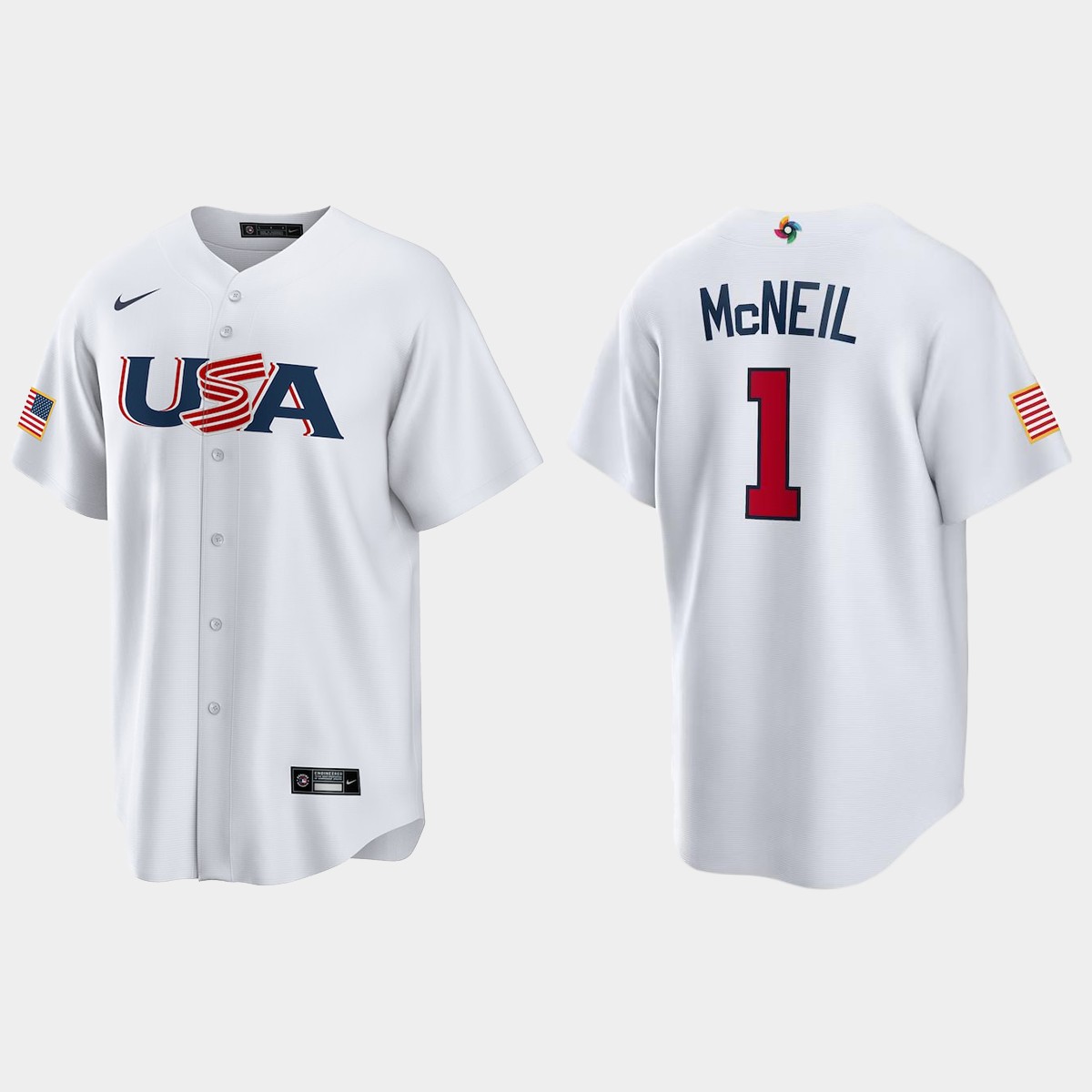Jeff McNeil New York Mets 2023 World  Classic USA Jersey - White