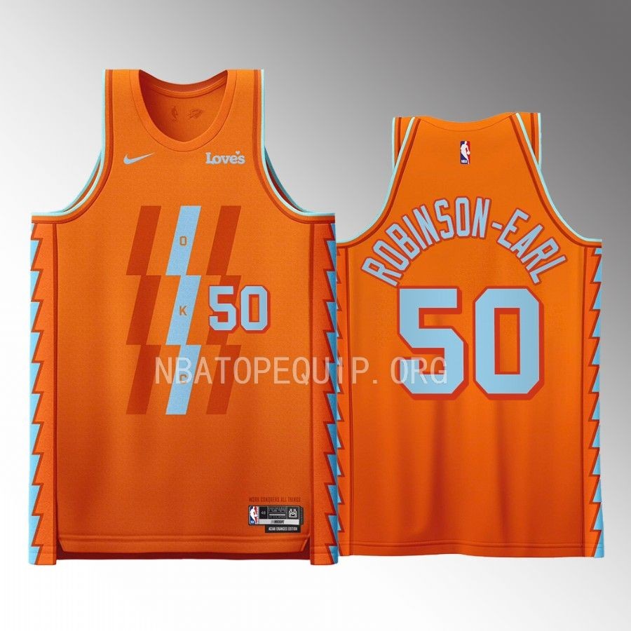 Jeremiah Robinson-Earl Oklahoma City Thunder Orange #50 Jersey Aician Oranges Edition Fashion