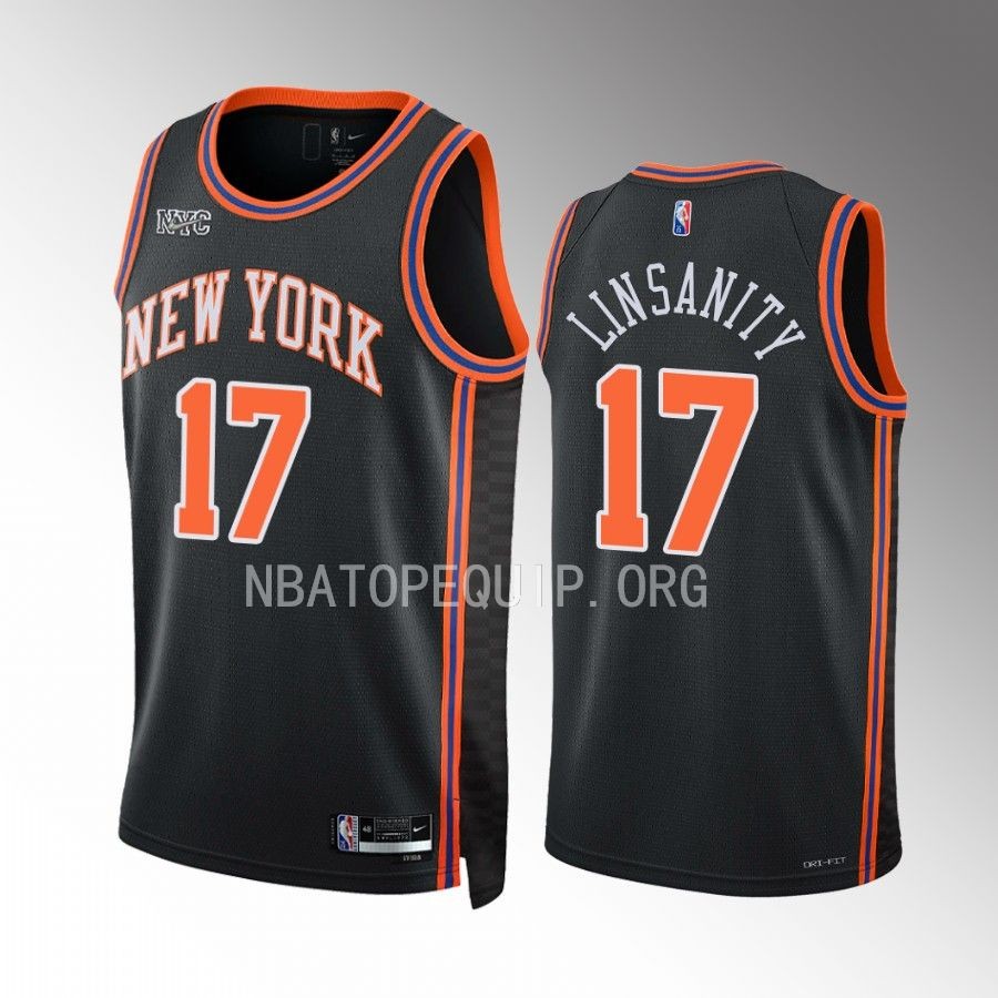 Jeremy Lin 38 at the Garden Knicks #17 Black Jersey Linsanity