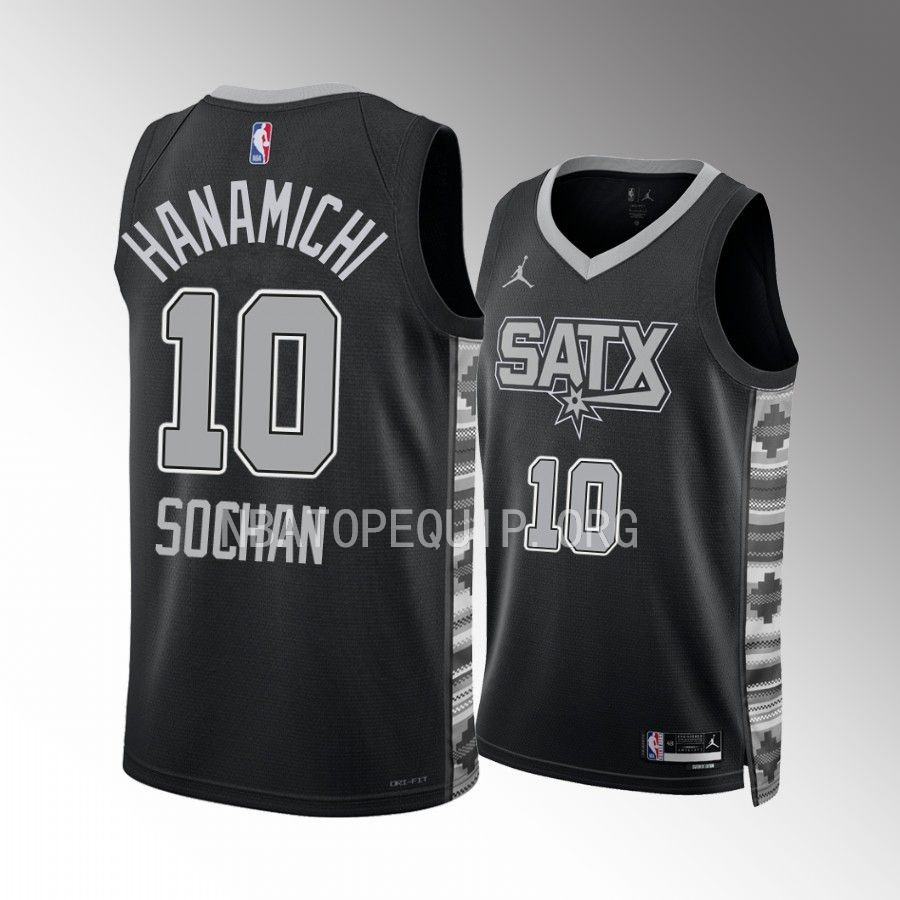 Jeremy Sochan Sakuragi Hanamichi San Antonio Spurs #10 Black Jersey Nickname