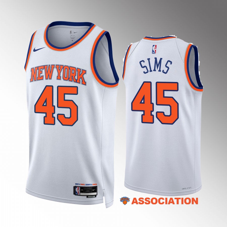 Jericho Sims New York Knicks #45 White Jersey 2022-23 Association Edition Swingman