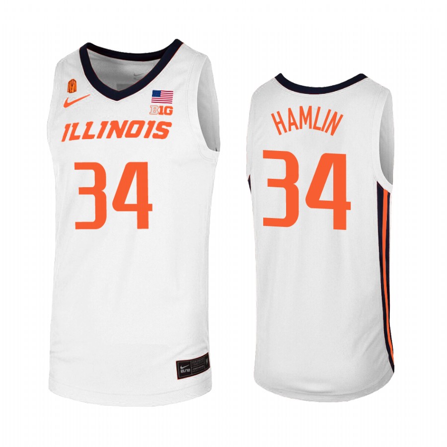 Jermaine Hamlin Illinois Fighting Illini White Jersey  College