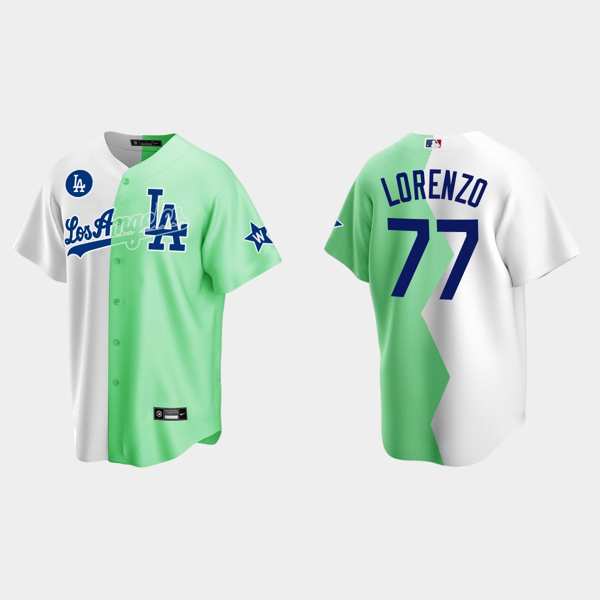 Jerry Lorenzo Los Angeles Dodgers 2022 Celebrity Softball Game Split Jersey - White Green