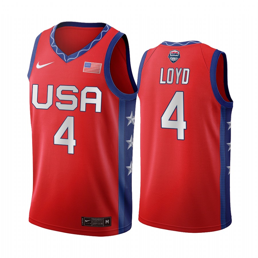 Jewell Loyd USA Women's National Team #4 Red 2020 Tokyo Olympics Jersey