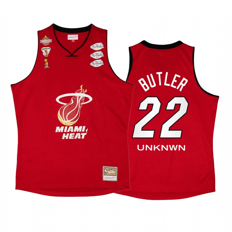 Jimmy Butler #22 Miami Heat My Towns Unknwu Red NBA Finals Champs Jersey