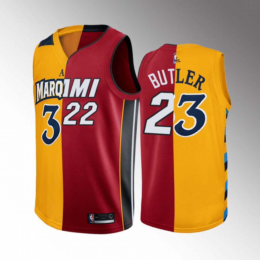Jimmy Butler Heat Split Golden Eagles #22 Red Gold Jersey Alumni