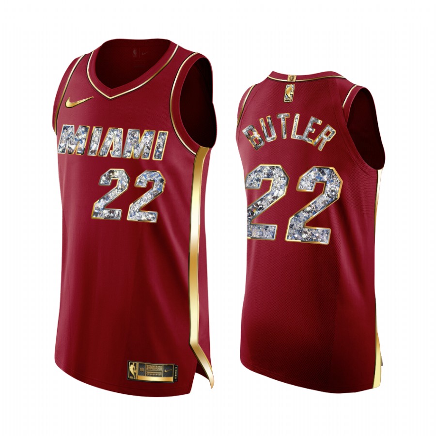 Jimmy Butler Red #22 Miami Heat 2022 NBA Playoffs Jersey Diamond Edition