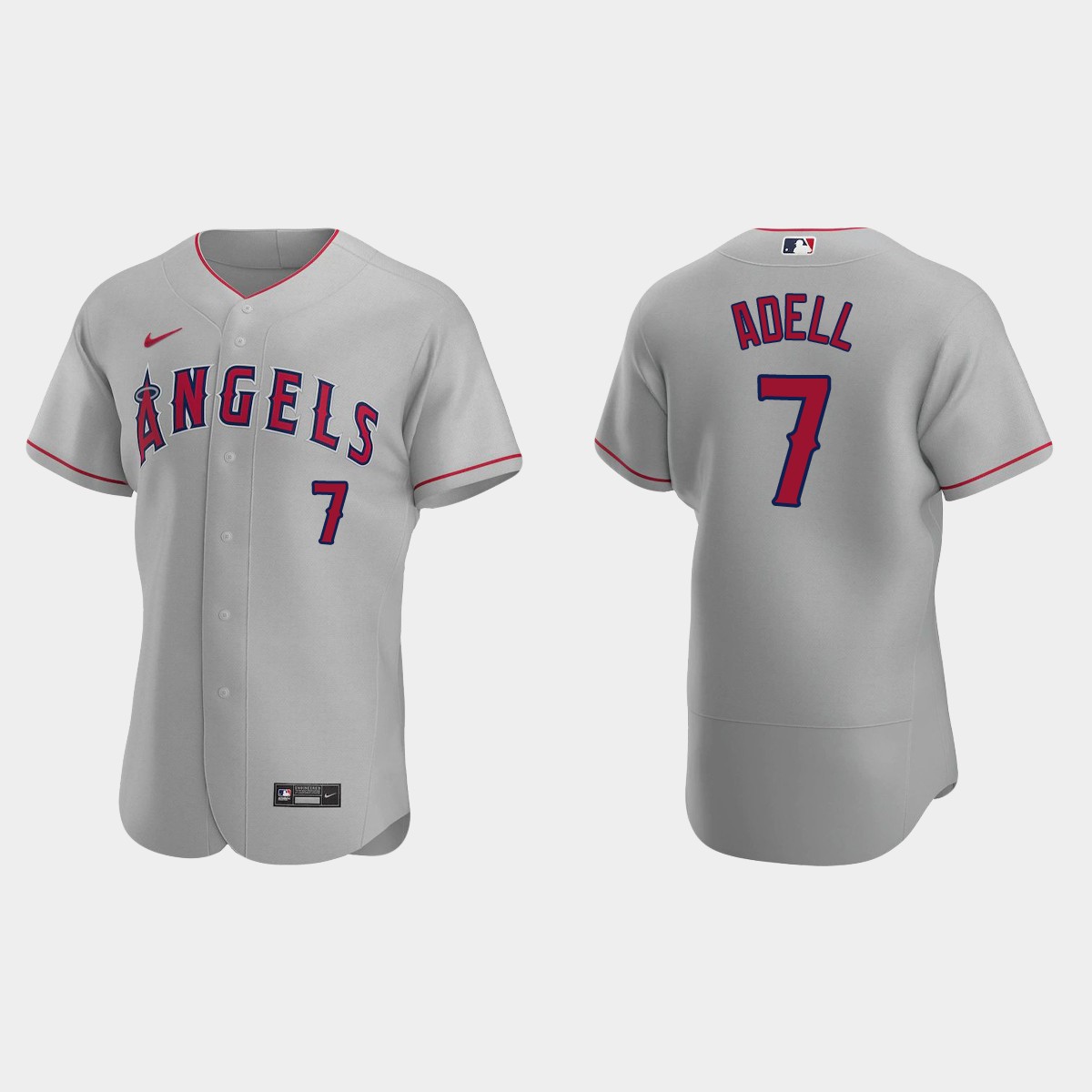 Jo Adell #7 Los Angeles Angels Road Jersey - Gray