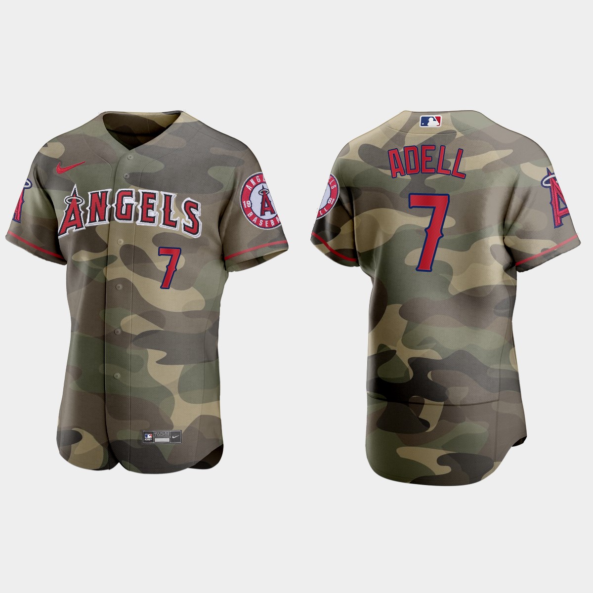 Jo Adell Los Angeles Angels 2021 National Armed Forces Day Jersey - Camo