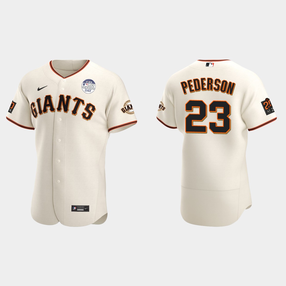 Joc Pederson San Francisco Giants 4 ALS Lou Gehrig Day Jersey - Cream
