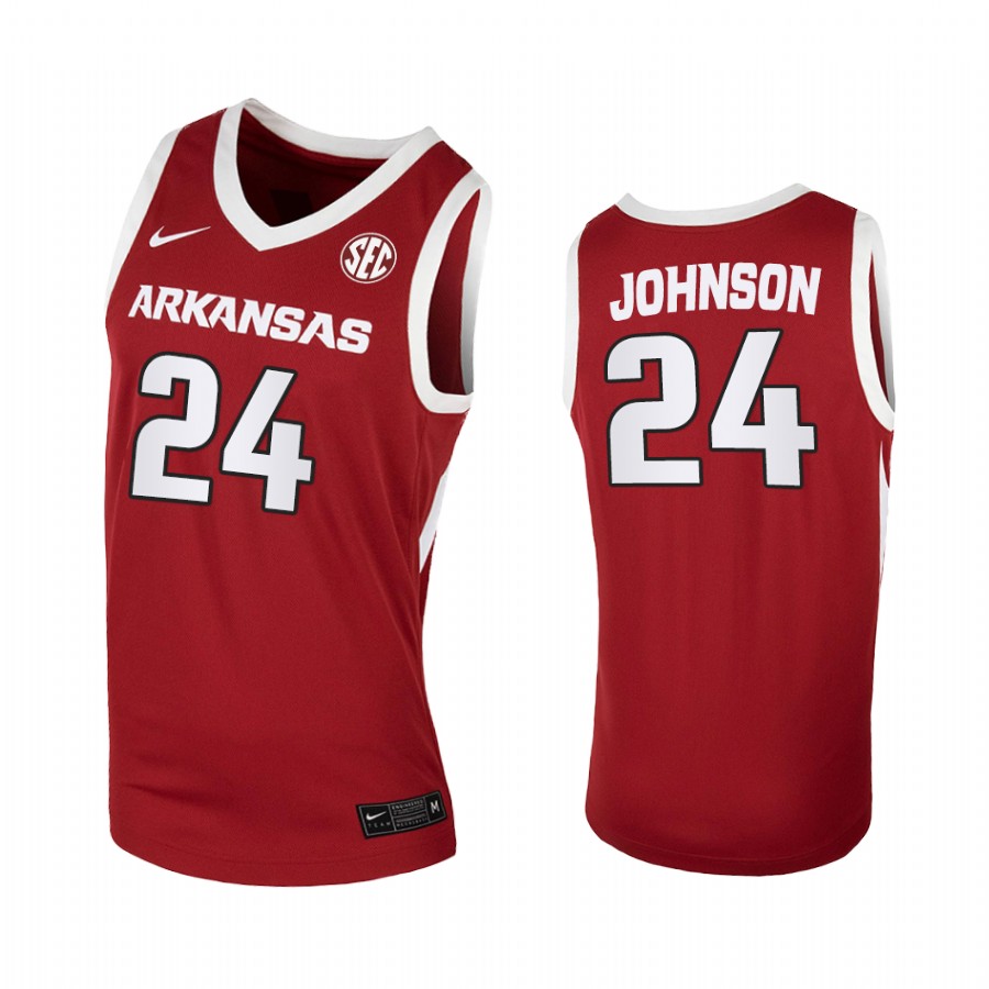 Joe Johnson Arkansas Razorbacks Cardinal Jersey Away 2021 March Madness