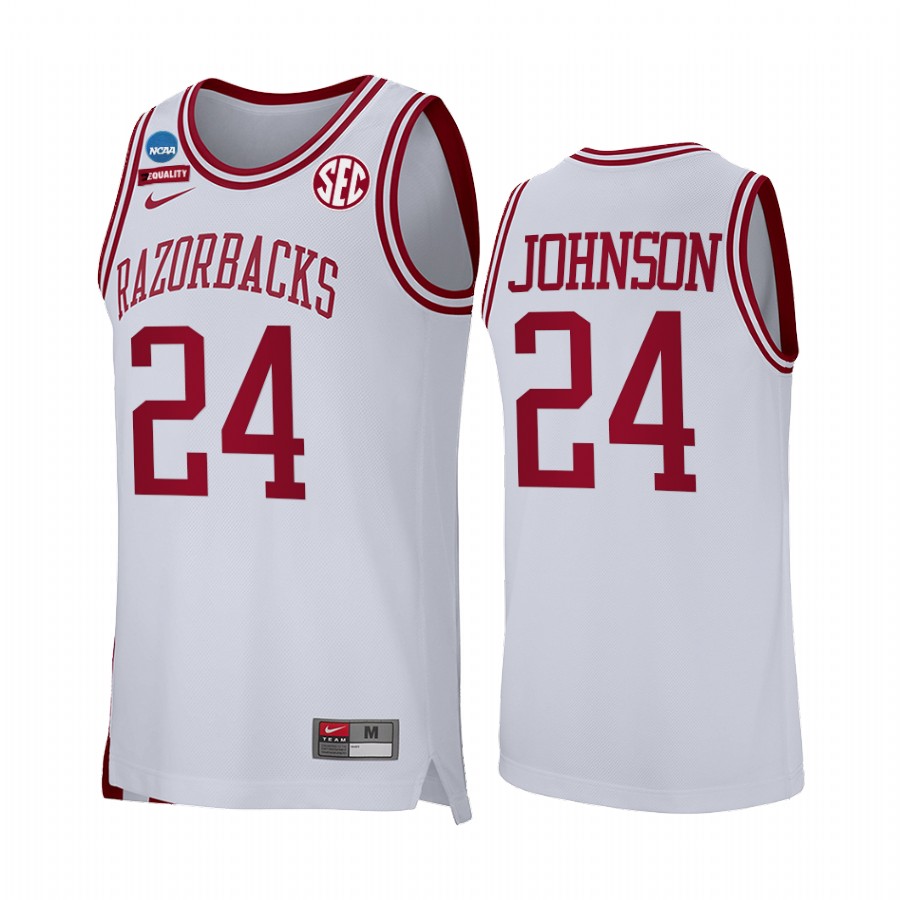 Joe Johnson Arkansas Razorbacks White Jersey Retro  Alumni
