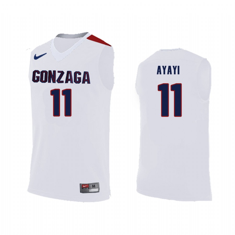 Joel Ayayi Gonzaga Bulldogs #11  College  Jersey - White