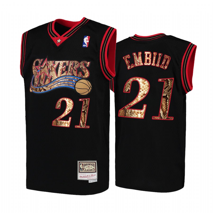 Joel Embiid Philadelphia 76ers Black Python Skin Jersey 2021 Exclusive Edition
