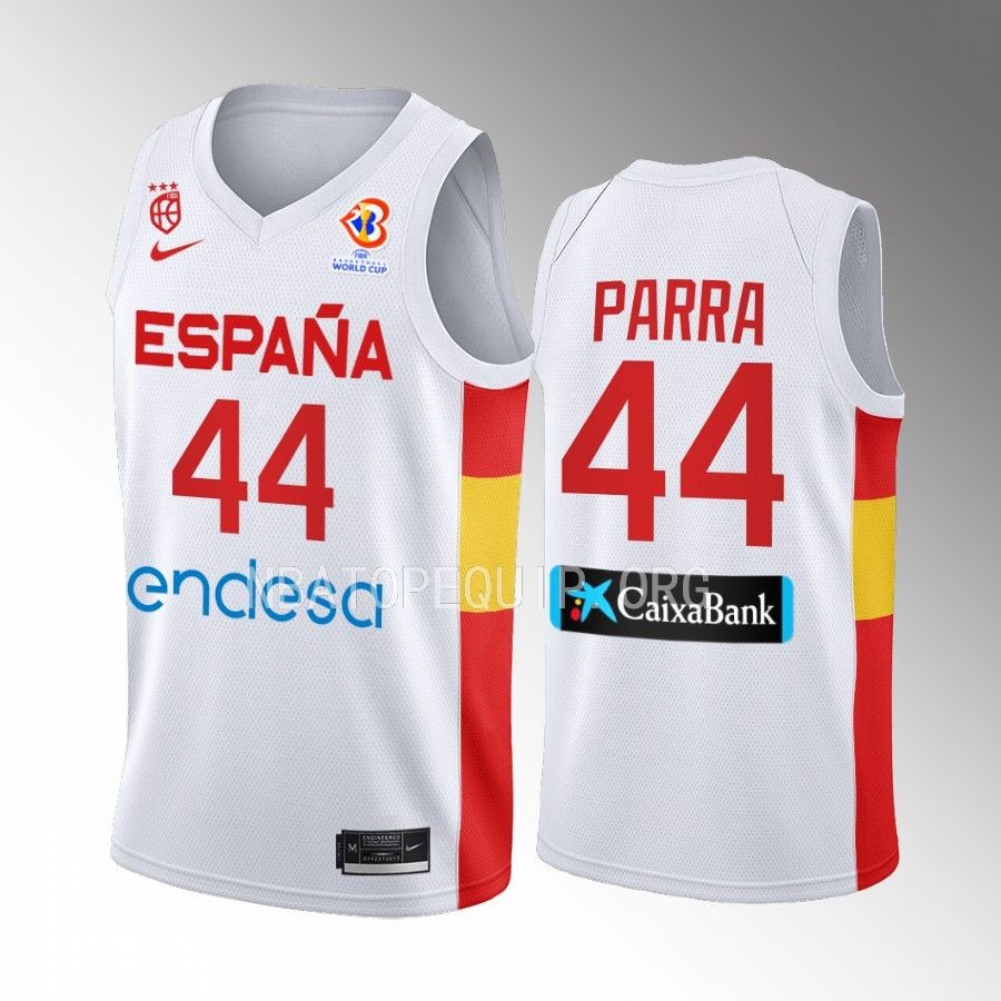 Joel Parra Spain 2023 FIBA World Cup White Jersey  #44