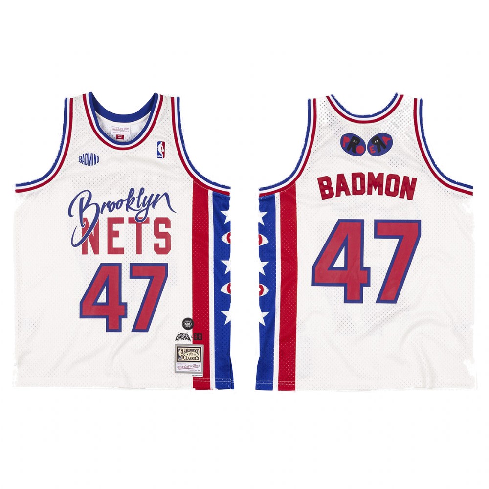Joey Bada$$ X Brooklyn Nets BR Remix Badmon #47 White Jersey