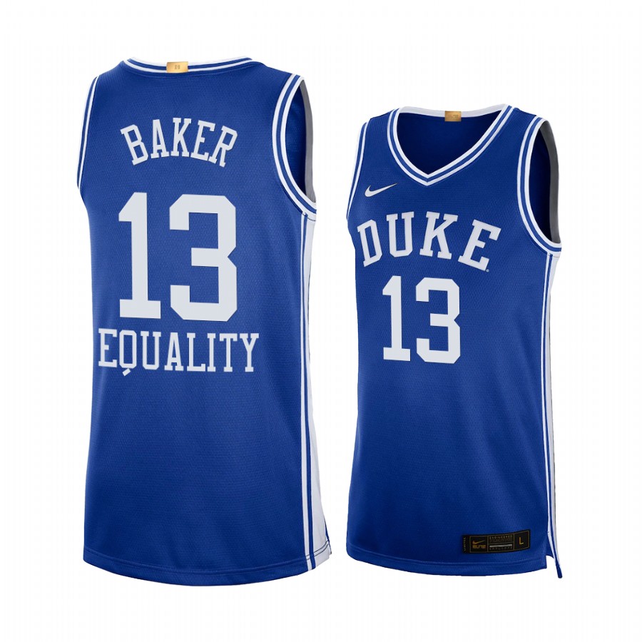 Joey Baker Duke Blue Devils Blue Equality Social Justice Limited 2020-21 Jersey