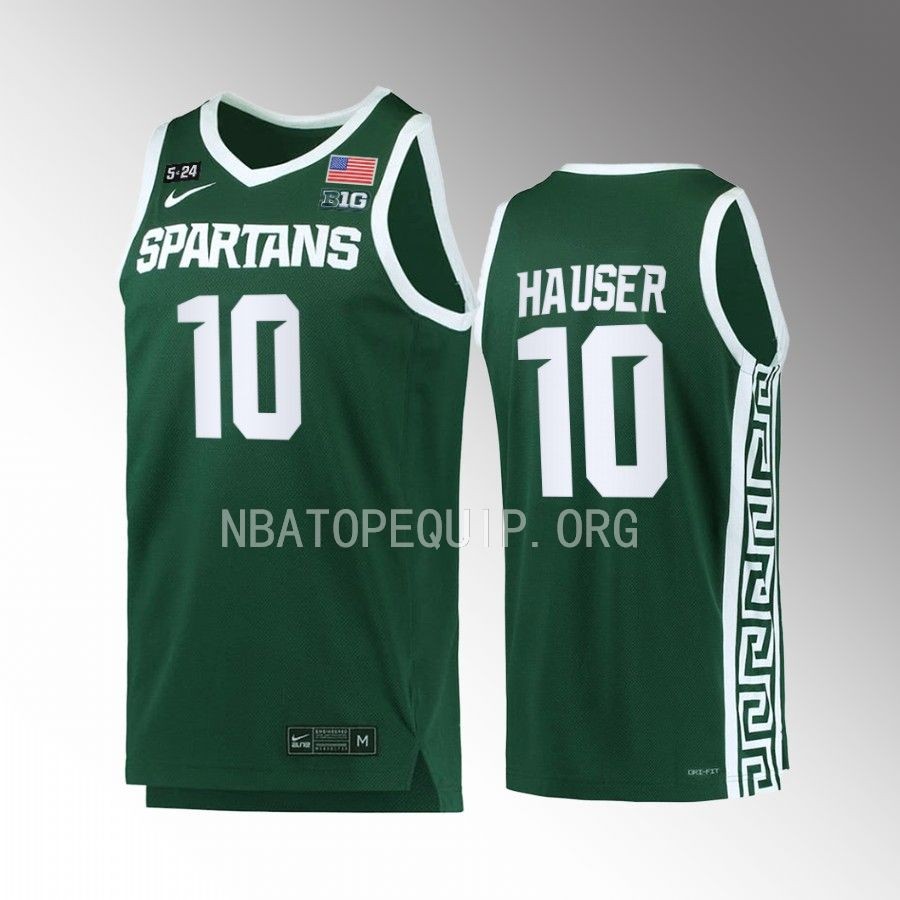 Joey Hauser Michigan State Spartans Green Jersey 2022-23   5.24 Honor Patch