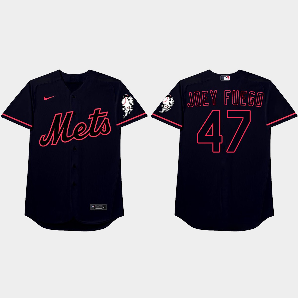 Joey Lucchesi Nickname Mets 2021 Players' Weekend Joey Fuego Jersey - Black