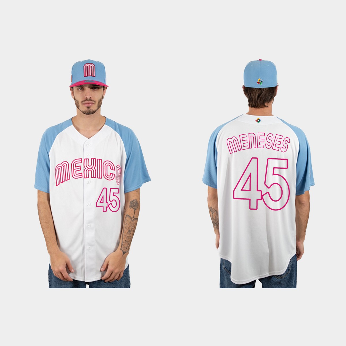 Joey Meneses Mexico  2023 World  Classic Jersey - White Blue