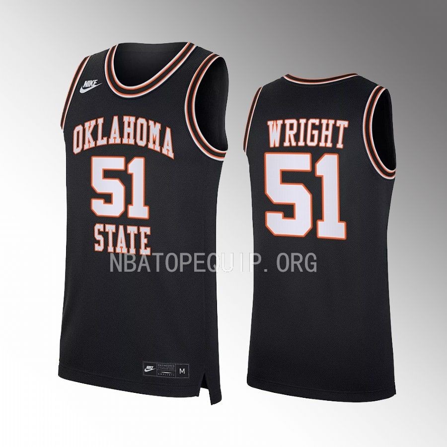 John-Michael Wright OSU Cowboys Black Jersey 2022-23 Retro