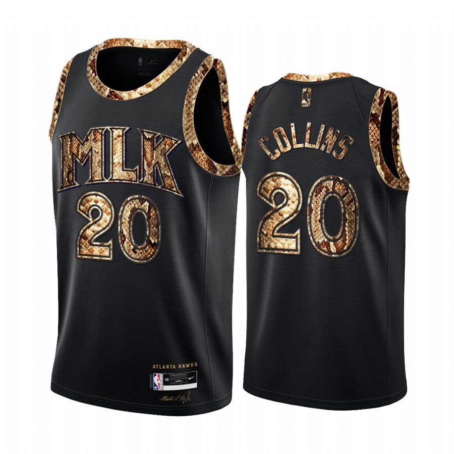 John Collins Atlanta Hawks Black Python Skin Jersey 2021 Exclusive Edition