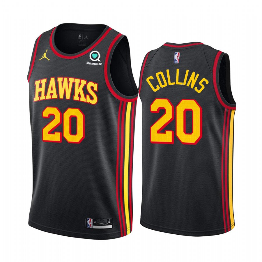 John Collins Atlanta Hawks Black Statement Edition Jumpman 2020-21 Jersey
